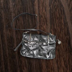 The Sak Metallic Silver Crossbody Bag